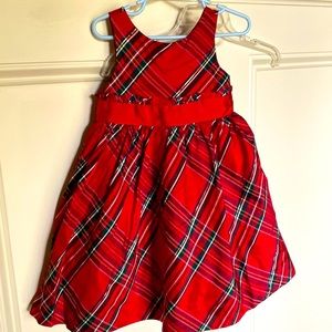Janie and Jack Holiday Christmas Tartan Plaid Silk dress